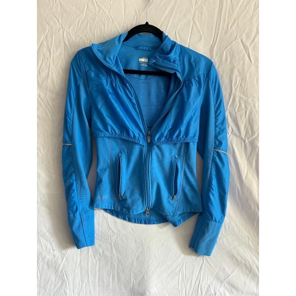 Nike Jackets & Blazers - Blue Nike FIT DRY Women's Thermal Lightweight Zip Up Running Jacket Windbreaker
